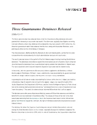 Three Guantanamo Detainees Released | Wilmerhale