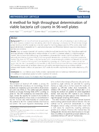 A Method for High Throughput Determination