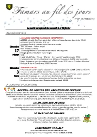 Accueil De Loisirs Des Vacances De Fevrier