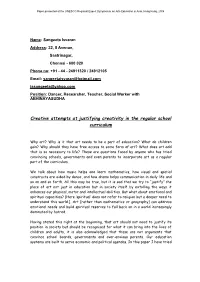 Creative Attempts at Justifying Creativity in the Regular School Curriculum