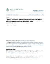 Equitable Distribution of Microfinance: How Language, Ethnicity, and Religion Affect Access to Microcredit Loans
