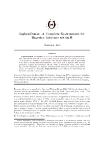 Laplacesdemon: a Complete Environment for Bayesian Inference Within R