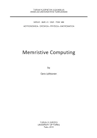 Memristive Computing