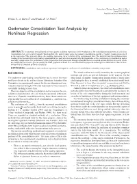 Oedometer Consolidation Test Analysis by Nonlinear Regression