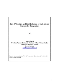 Pan Africanism and the Challenge of EAC Integration