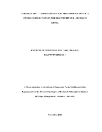 Strategy Institutionalisation and Performance of State