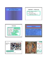 20Th Century Review SUMMARY – Modernism TRENDS Definition