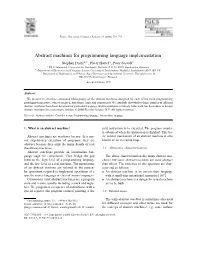 Abstract Machines for Programming Language Implementation