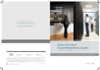 Cisco Product Quick Reference Guide, Go To