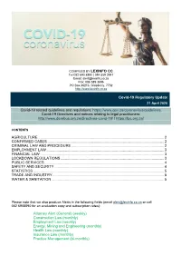 Covid-19 Regulatory Update 21Apr2020