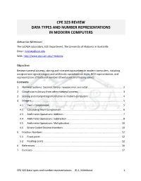 CPE 323 Data Types and Number Representations © A