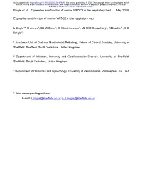 Expression and Function of Murine WFDC2 in the Respiratory Tract