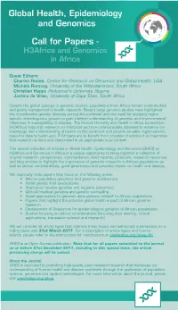 Global Health, Epidemiology and Genomics Call for Papers