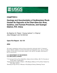 Hosted Au Deposits of the Dian-Qian-Gui Area, Guizhou, and Yunnan Provinces, and Guangxi District, P.R