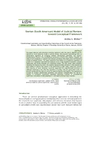 Iberian (South American) Model of Judicial Review: Toward Conceptual Framework