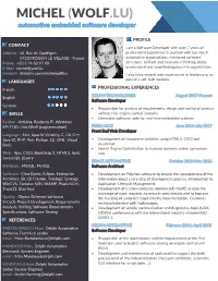 MICHEL (WOLF.LU) Automotive Embedded Software Developer