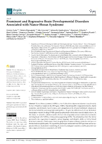 Prominent and Regressive Brain Developmental Disorders Associated with Nance-Horan Syndrome