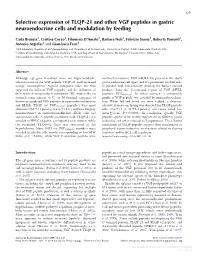 Selective Expression of TLQP-21 and Other VGF Peptides in Gastric Neuroendocrine Cells and Modulation by Feeding