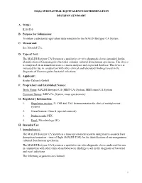 Substantial Equivalence Determination Decision Summary