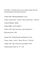 This PDF Is a Selection from an Out-Of-Print Volume from the National Bureau of Economic Research