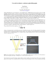 Towards the Ultimate Resolution in Photolithography