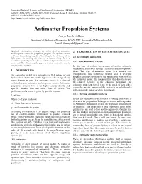Antimatter Propulsion Systems