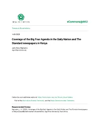 Coverage of the Big Four Agenda in the Daily Nation and the Standard Newspapers in Kenya