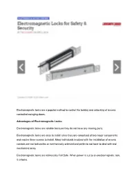 Electromagnetic Locks for Safety & Security