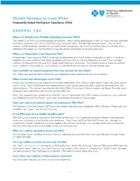 Flexible Spending Accounts (Fsas) Faqs