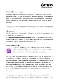 How to Listen to a Podcast? PDF Guide