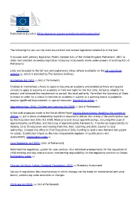 Legislation and Official Policy Documents