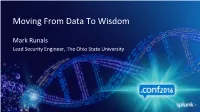Moving from Data to Wisdom