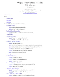 Origins of the Waltham Model 57 Table of Contents by Ron Price Copyright © 1995-2019 Originally Published 2005 by NAWCC As Supplement No