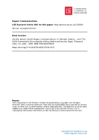 Rogers Communications LSE Research Online URL for This Paper: Version: Accepted Version