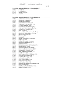 Schedule 1 — Authorised Explosives [Cl