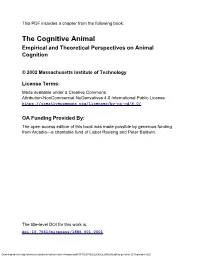 The Cognitive Animal Empirical and Theoretical Perspectives on Animal Cognition