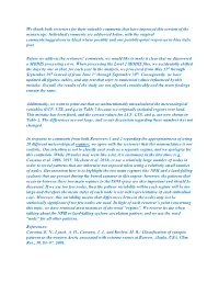 We Thank Both Reviewers for Their Valuable Comments That Have Improved This Version of the Manuscript