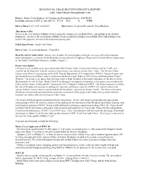 BOTANICAL FIELD RECONNAISSANCE REPORT Lake Tahoe Basin Management Unit
