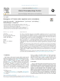 Emergence of F-Waves After Repetitive Nerve Stimulation