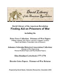 Finding Aid on Prisoners of War