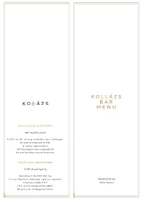 Kollázs Bar Menu