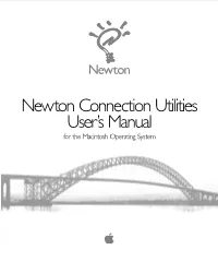 Newton Connection Utilities User's Manual for Mac OS
