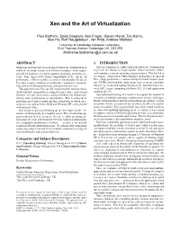 Paper: Xen and the Art of Virtualization