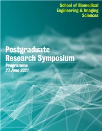 Postgraduate Research Symposium Programme 23 June 2021