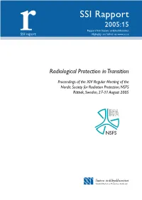 Radiological Protection in Transition