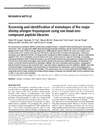 Screening and Identification of Mimotopes of the Major Shrimp Allergen Tropomyosin Using One-Bead-One-Compound Peptide Libraries