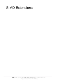 SIMD Extensions
