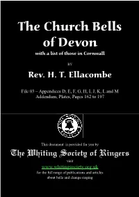 The Church Bells of Devon with a List of Those in Cornwall