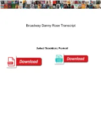 Broadway Danny Rose Transcript