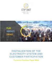 Digitalization of the Electricity System and Customer Participation